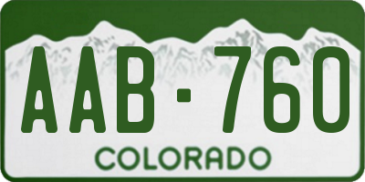 CO license plate AAB760