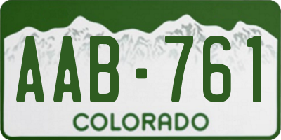 CO license plate AAB761