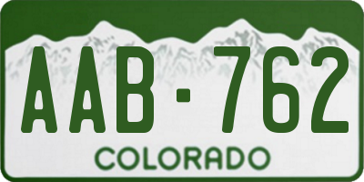 CO license plate AAB762