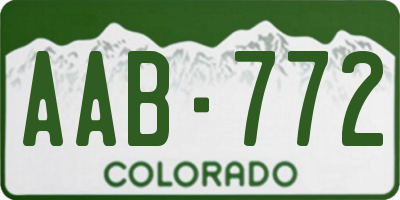 CO license plate AAB772