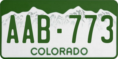 CO license plate AAB773