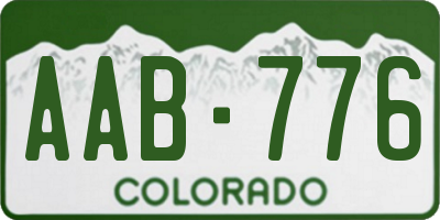 CO license plate AAB776