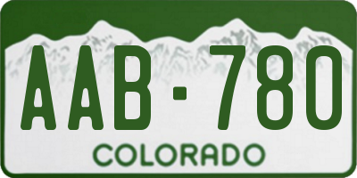 CO license plate AAB780