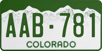 CO license plate AAB781