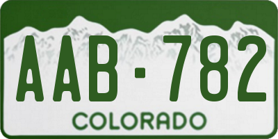CO license plate AAB782