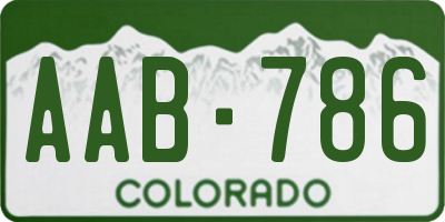 CO license plate AAB786