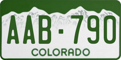 CO license plate AAB790