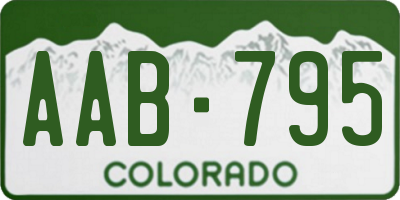CO license plate AAB795