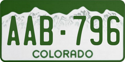 CO license plate AAB796
