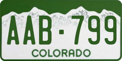 CO license plate AAB799