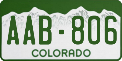 CO license plate AAB806