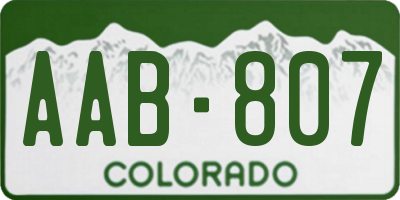 CO license plate AAB807