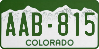 CO license plate AAB815
