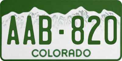 CO license plate AAB820