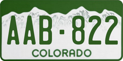 CO license plate AAB822