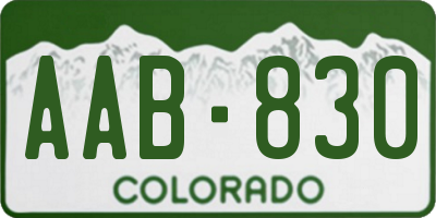 CO license plate AAB830