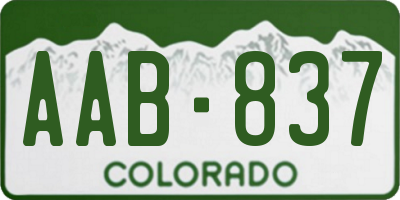CO license plate AAB837