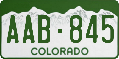 CO license plate AAB845