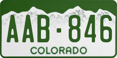 CO license plate AAB846