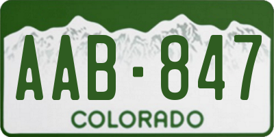 CO license plate AAB847