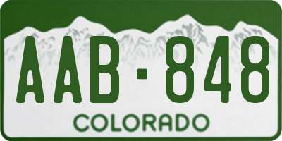 CO license plate AAB848