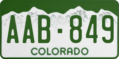 CO license plate AAB849