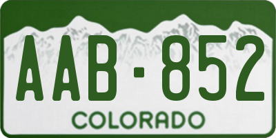 CO license plate AAB852