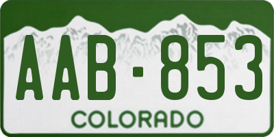 CO license plate AAB853