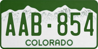 CO license plate AAB854