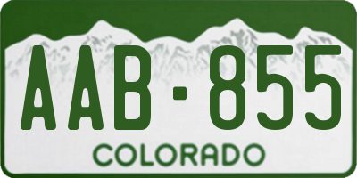 CO license plate AAB855