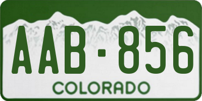 CO license plate AAB856