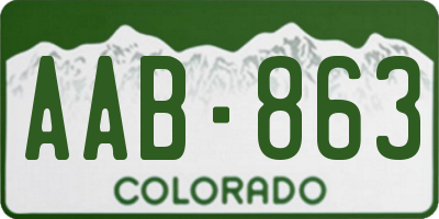 CO license plate AAB863