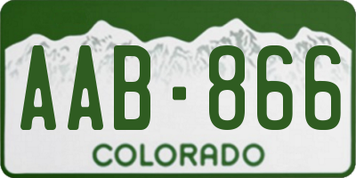 CO license plate AAB866