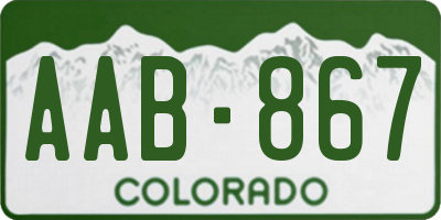 CO license plate AAB867