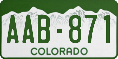 CO license plate AAB871