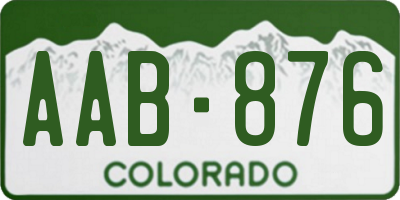 CO license plate AAB876