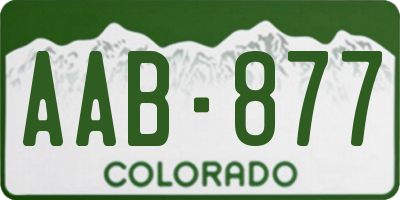 CO license plate AAB877