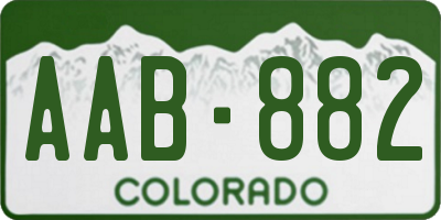 CO license plate AAB882