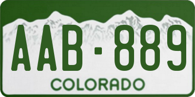 CO license plate AAB889