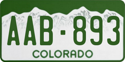 CO license plate AAB893