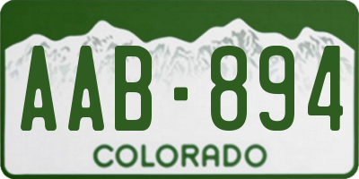 CO license plate AAB894