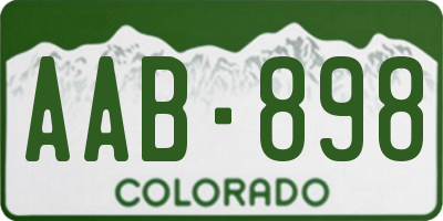 CO license plate AAB898