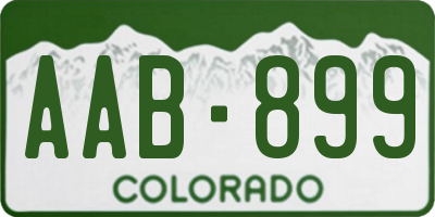 CO license plate AAB899