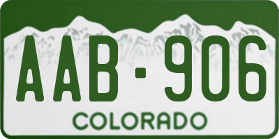 CO license plate AAB906
