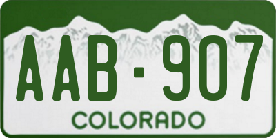 CO license plate AAB907