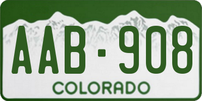 CO license plate AAB908
