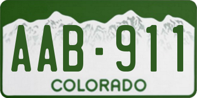 CO license plate AAB911
