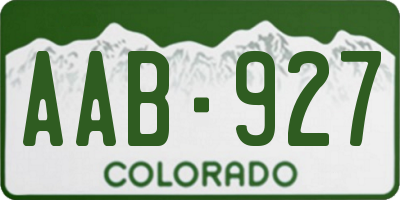 CO license plate AAB927