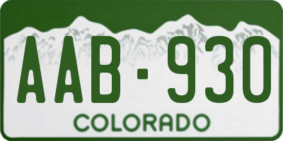 CO license plate AAB930