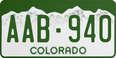 CO license plate AAB940